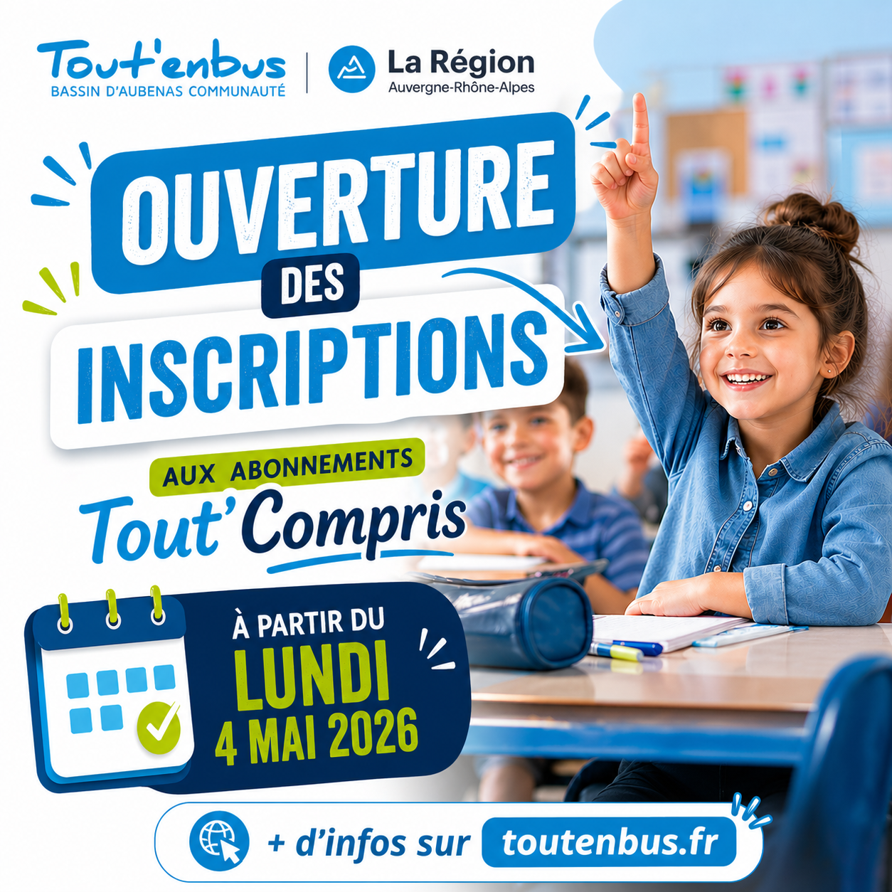 Ouverture des inscriptions aux abonnements Tout'Compris 2026/2027